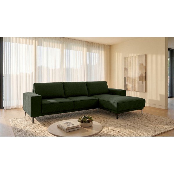 Zaļš stūra dīvāns no šenila auduma (ar labo stūri/ar zvilni) Copenhagen – Scandic-image-1