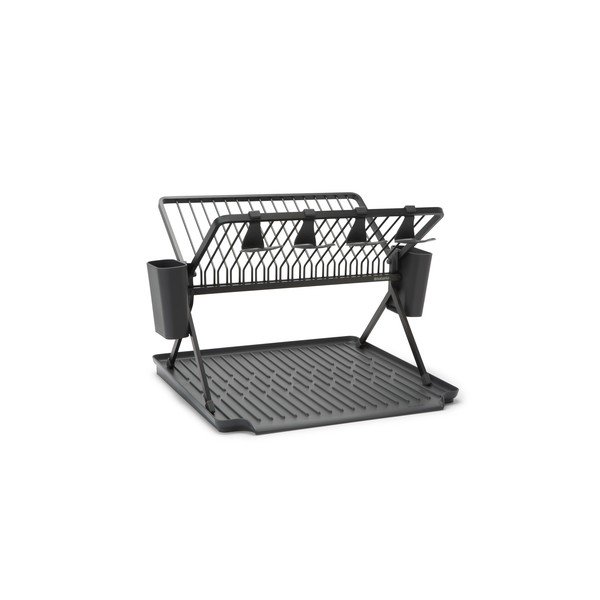 Tumši zaļš metāla divu līmeņu trauku žāvētājs 42x51 cm – Brabantia-image-2