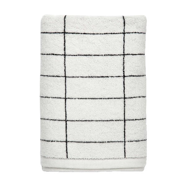 Balts kokvilnas dvielis 50x100 cm Tile Stone – Mette Ditmer Denmark