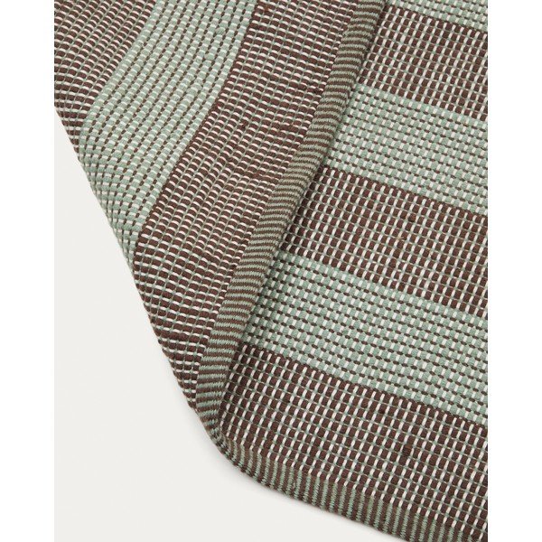 Piparmētru zaļš/brūns āra paklājs no pārstrādātas šķiedras 200x300 cm Fonol – Kave Home-image-1