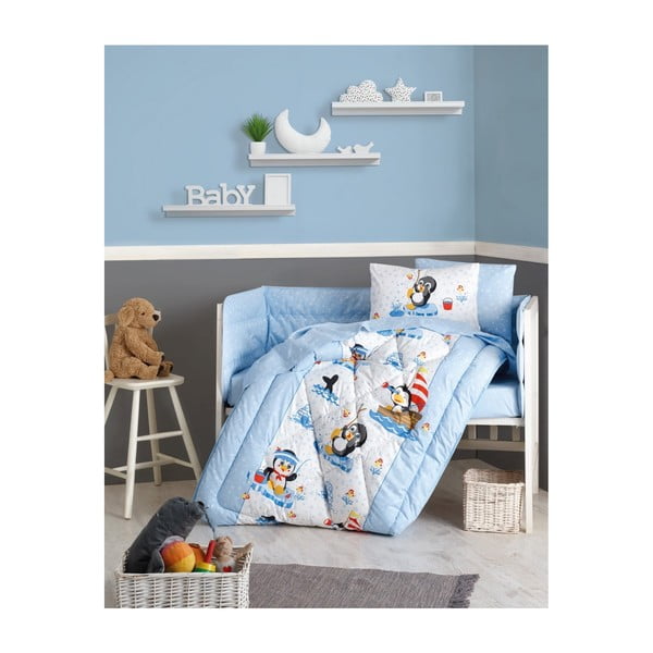 Bērnu kokvilnas gultasveļas komplekts vienvietīgai gultai Penguen