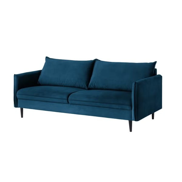 Tumši zils samta dīvāns 203 cm Juli – Ropez