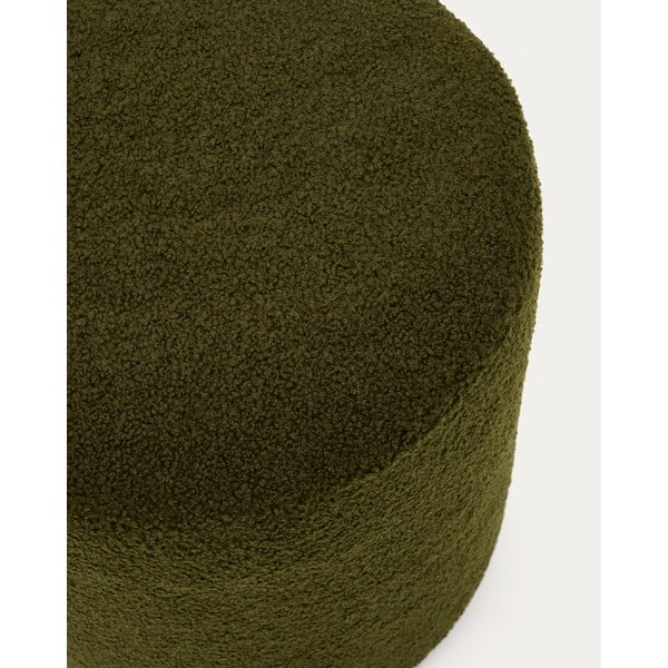Zaļš pufs no buklē auduma Kaeli – Kave Home-image-1