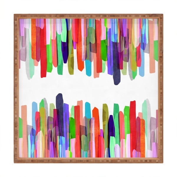 Koka dekoratīvais servēšanas paplāte Colours, 40 x 40 cm