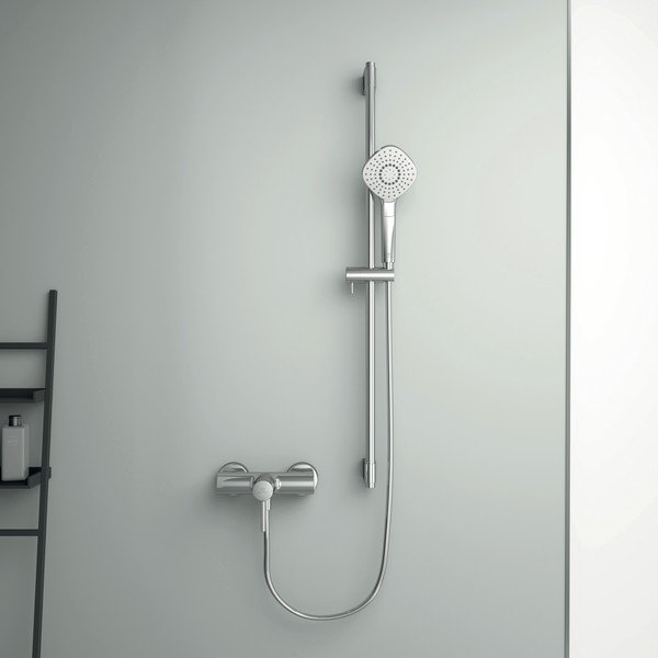 Spīdīgas sudraba krāsas jaucējkrāns dušai/sienas Ceraline – Ideal Standard-image-3