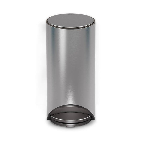 Spīdīgas sudraba krāsas nerūsējošā tērauda atkritumu tvertne ar pedāli 30 l Arc – Joseph Joseph