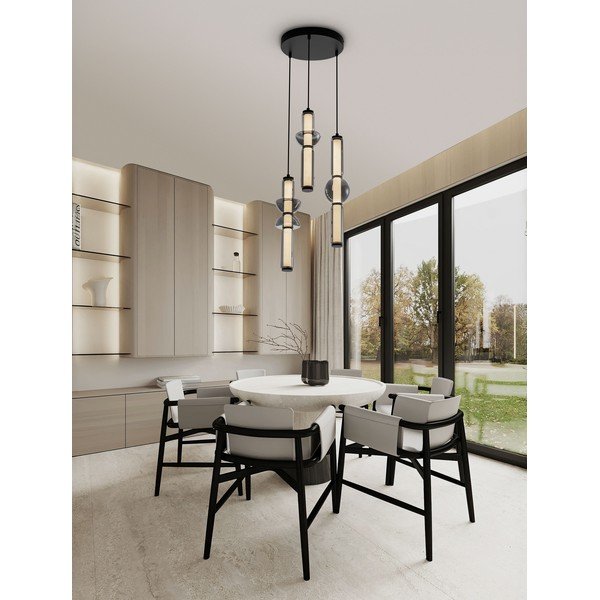 Pelēka stikla LED piekaramā lampa ar regulējamu spilgtumu ø 38 cm Ulon – Nova Luce-image-2