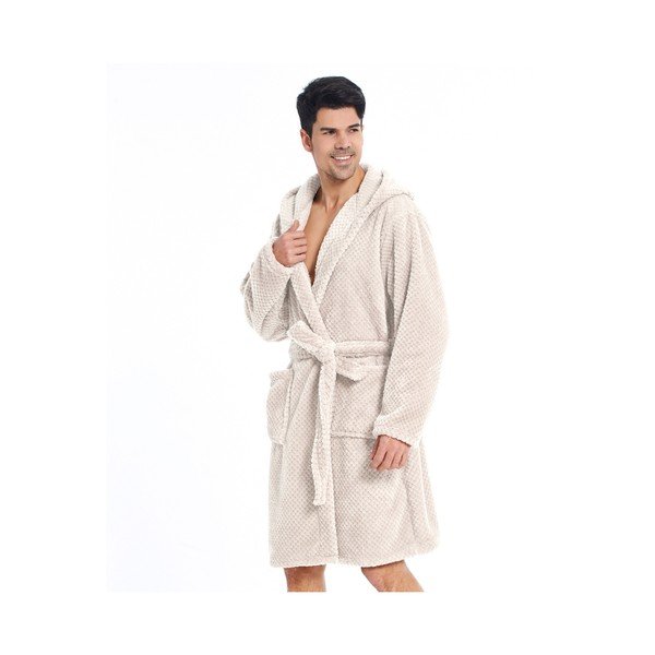 Bēšs vienvietīgs mikrošķiedras halāts DecoKing Sleepyhead, M izmērs-image-2
