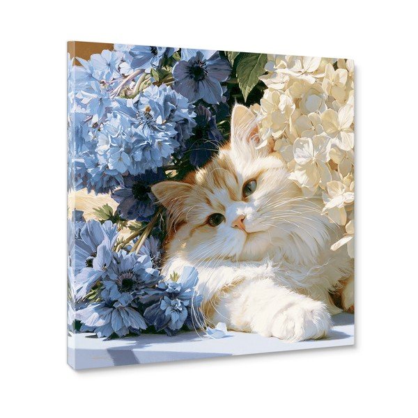 Drukāta glezna uz audekla 32x32 cm Floral Feline – Styler-image-3