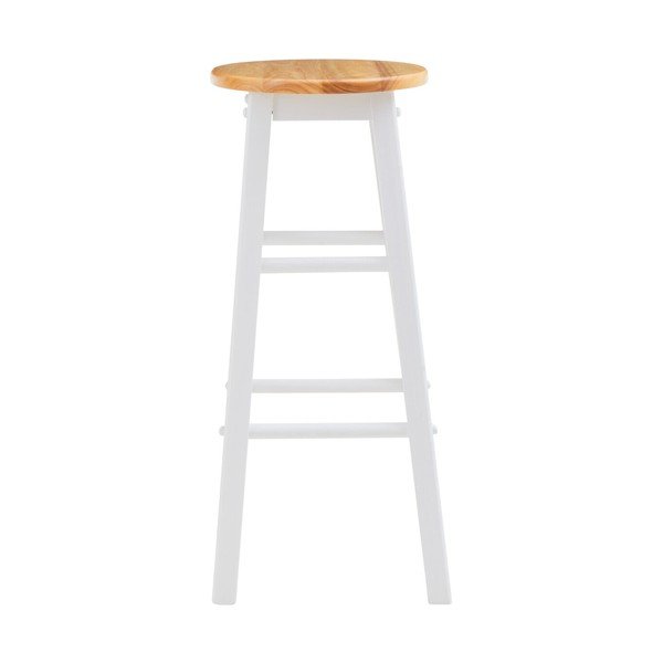 Balta/dabīga toņa gumijkoka masīvkoka bāra taburete (sēdekļa augstums 74 cm) Chester – Premier Housewares-image-2