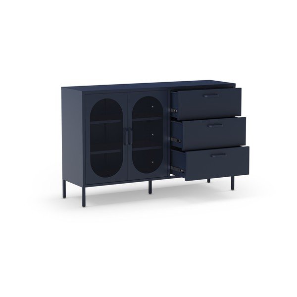 Tumši zila kumode 140x90 cm Diora – Marckeric-image-4