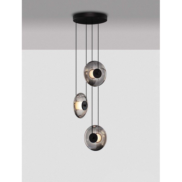 Matēti melna stikla LED piekaramā lampa ar regulējamu spilgtumu ø 35 cm Ballet – Nova Luce-image-4