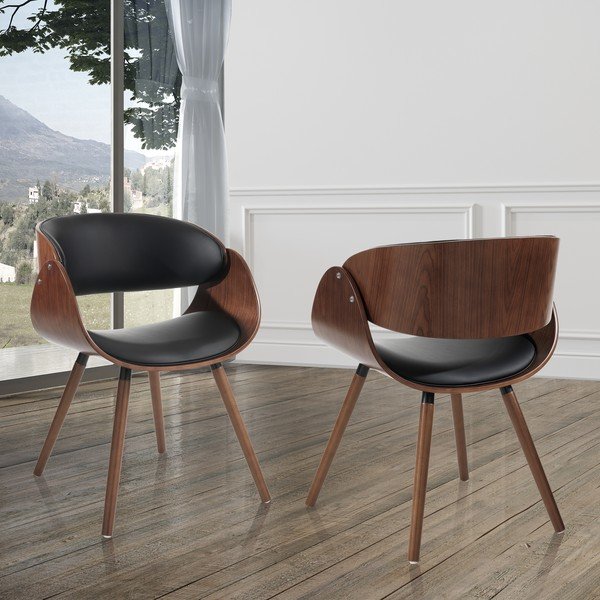 Melns/tumši brūns polsterēts ēdamistabas krēsls ar roku balstiem Visby Evo – Tomasucci-image-1