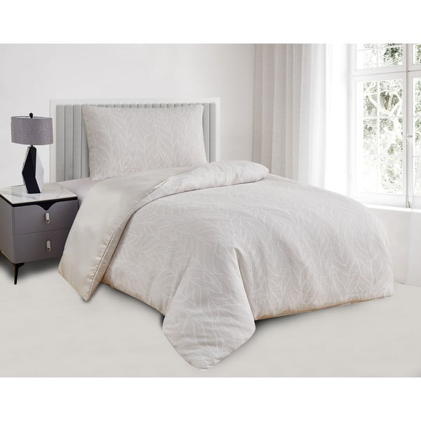 Bēša vienguļamā žakarda gultas veļa 140x200 cm Florida – My House-image-1