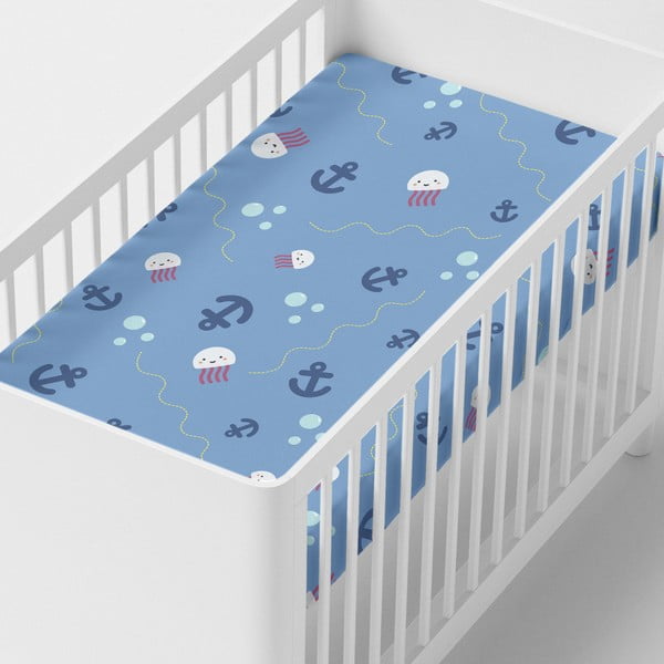 Bērnu kokvilnas palags Happynois Yellow Submarine, 120 x 60 cm-image-1