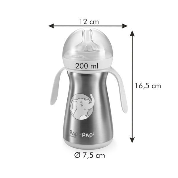 Zila nerūsējošā tērauda termopudele bērniem 0,2 l Papu Papi – Tescoma-image-2