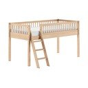 Dabīga toņa dižskābarža masīvkoka paaugstināta bērnu gulta ar redelēm 90x200 cm Forrest – Vipack