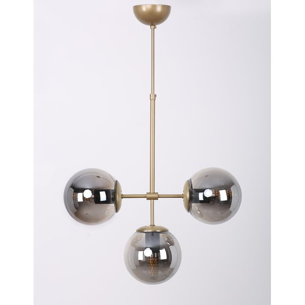 Pelēka/zelta krāsas griestu lampa ar stikla abažūru ø 15 cm Seagull – Squid Lighting-image-1