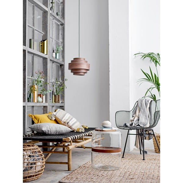 Zaļa keramikas vāze Bloomingville Stripes, augstums 15 cm-image-1