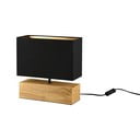 Melna/dabīga toņa galda lampa ar auduma abažūru (augstums 30 cm) Woody – Reality