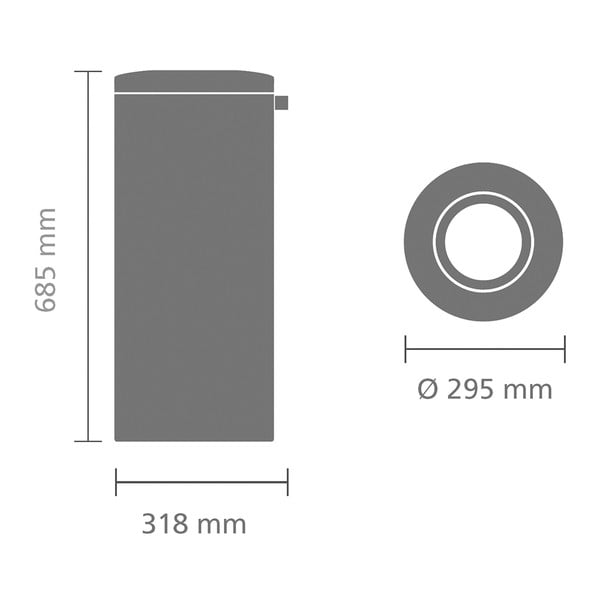 Matētas sudraba krāsas tērauda atkritumu tvertne 30 l Flame Guard – Brabantia-image-4