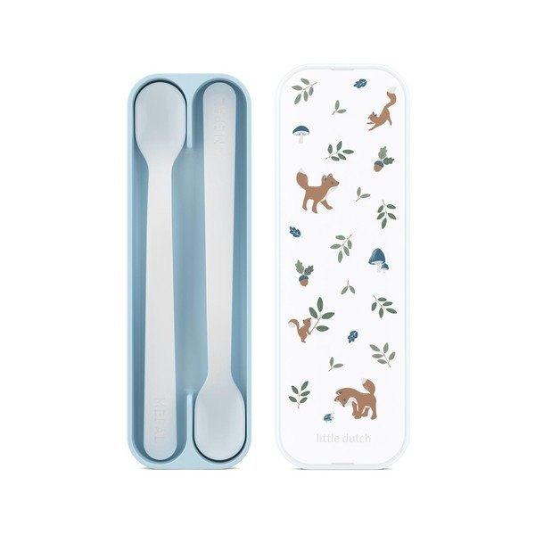 Gaiši zilas plastmasas karotes bērniem (2 gab.) Forest Friends – Mepal