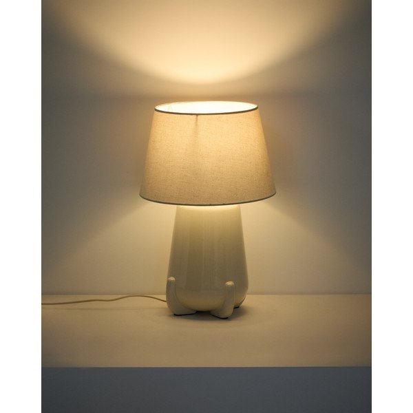 Bēša/ziloņkaula krāsas keramikas galda lampa (augstums 45,5 cm) Odra – Kave Home-image-2