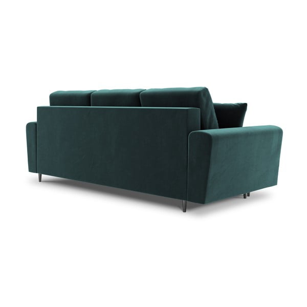 Zaļganzils samta salokāms dīvāns ar uzglabāšanas vietu 235 cm Kyoto – Cosmopolitan Design-image-3