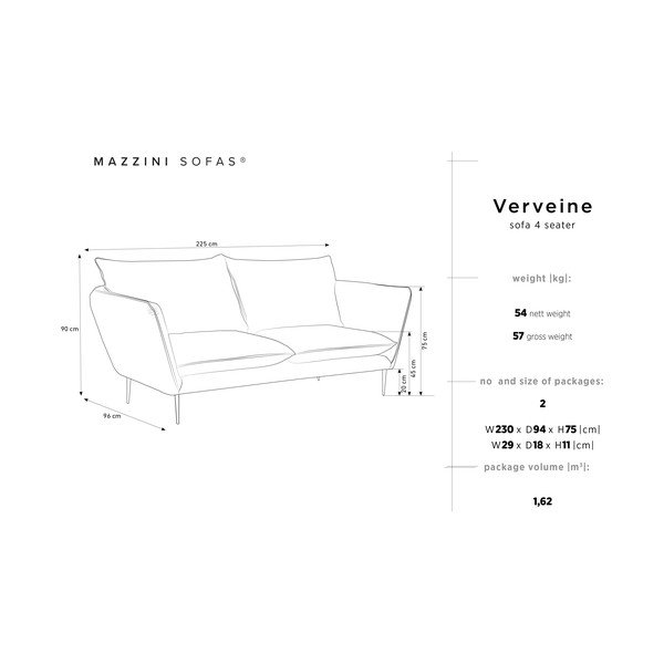 Bēšs dīvāns Mazzini Sofas Verveine, garums 225 cm-image-3