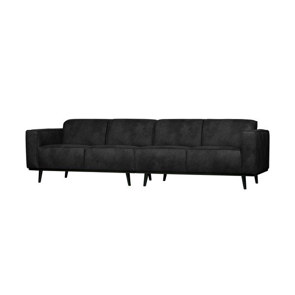 Melns zamšādas dīvāns BePureHome Statement, 280 cm-image-2