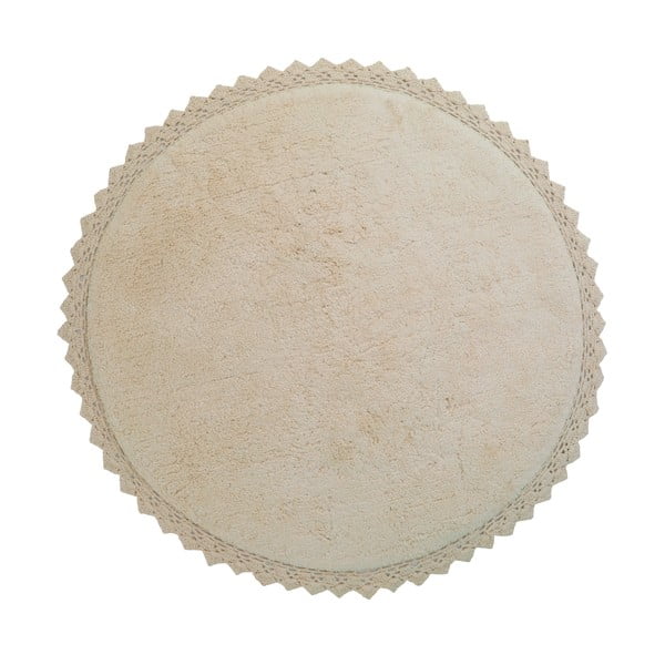 Krēmkrāsas mazgājams/ar rokām darināts kokvilnas apaļš paklājs ø 110 cm Perla Sable – Nattiot