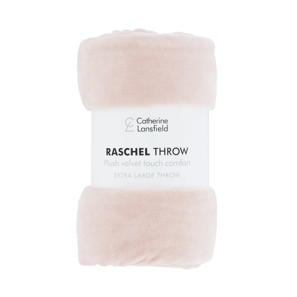 Gaiši rozā mikroplīša pleds 130x170 cm Raschel Velvet – Catherine Lansfield-image-2