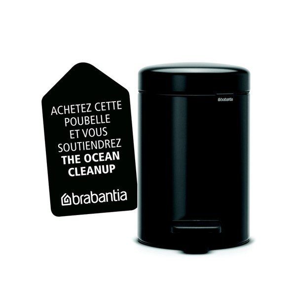 Brabantia Newicon melna pedāļu tvertne, 3 l-image-1