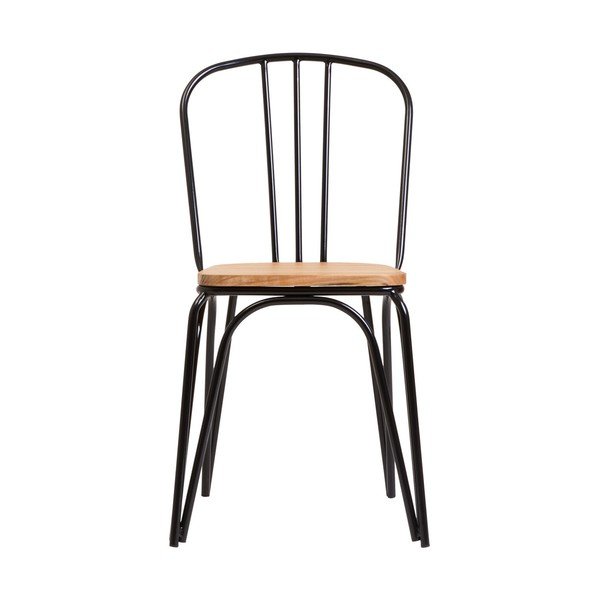 Melns gobas masīvkoka pusdienu krēsls District – Premier Housewares-image-2