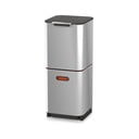 Sudraba krāsas atkritumu šķirošanas tērauda atkritumu tvertne 40 l Totem Compact – Joseph Joseph