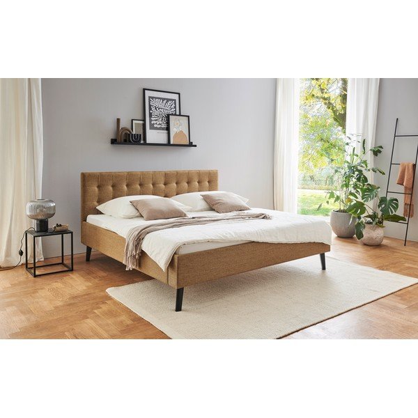 Brūna polsterēta divvietīga gulta bez režģa 180x200 cm Empire – Meise Möbel-image-1