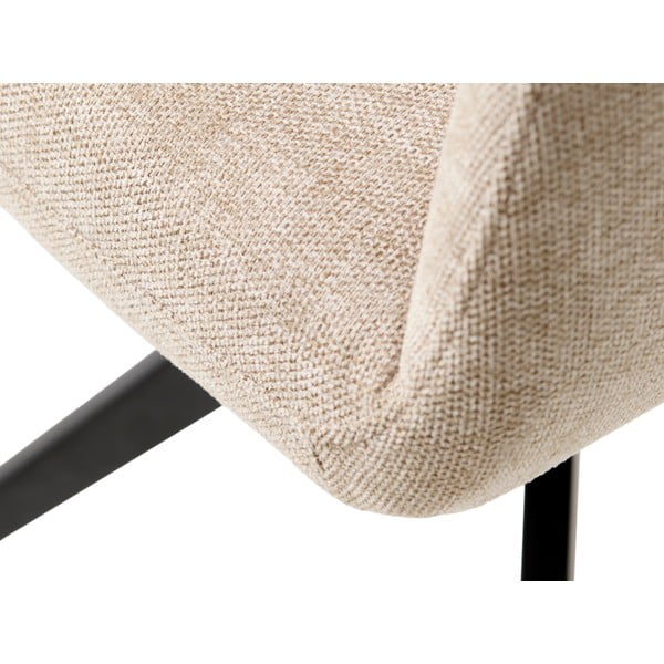 Krēmkrāsas polsterēts ēdamistabas krēsls ar roku balstiem Roxana – Unique Furniture-image-3