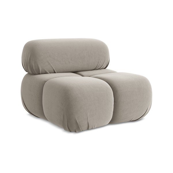 Bēša samta modulārā dīvāna daļa Lokua – Makamii-image-1