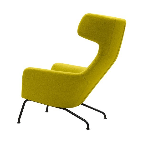Dzeltens atzveltnes krēsls ar melnām kājām Softline Havana-image-4