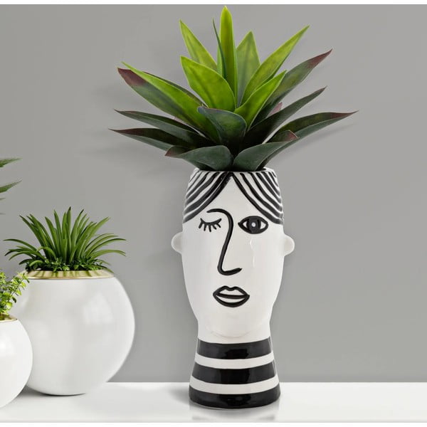 Melnbalta porcelāna vāze Mauro Ferretti Face-image-1