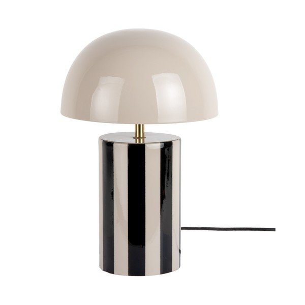 Melna/pelēkbrūna metāla galda lampa (augstums 34 cm) Rayado – Leitmotiv