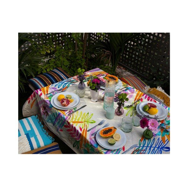 Galdauts ar linu Madre Selva Floral, 140 x 250 cm-image-1