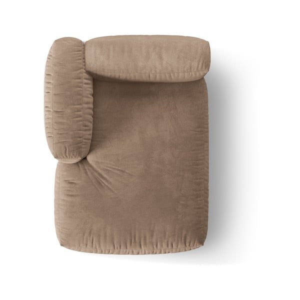 Gaiši brūna samta modulārā dīvāna daļa (ar kreiso stūri) Martina – Micadoni -image-3