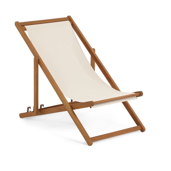 Krēmkrāsas saliekams pludmales atpūtas krēsls no akācijas koka Kave Home Adredna