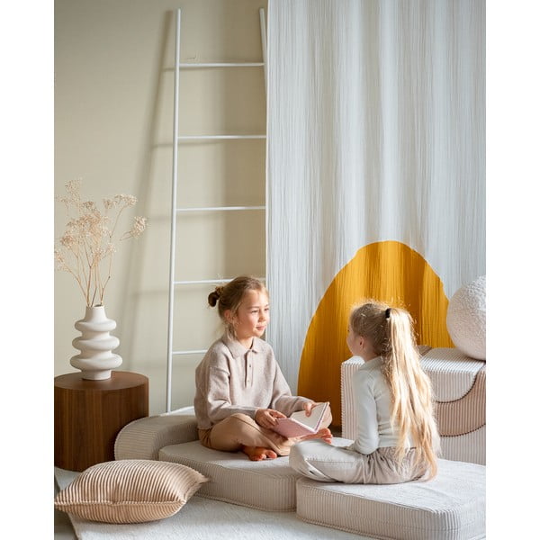 Krēmkrāsas velveta bērnu atpūtas krēsls Flip – Wigiwama-image-1