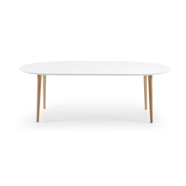 Balts izvelkams ēdamgalds ar baltu galda virsmu 90x140 cm Oqui – Kave Home-image-4