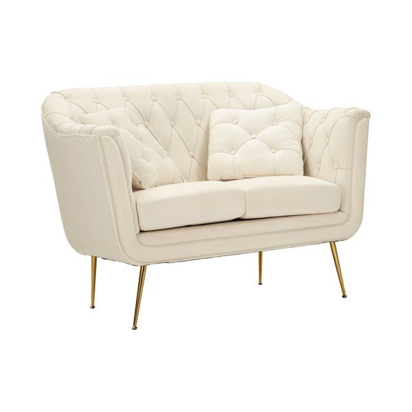 Krēmkrāsas samta dīvāns 130 cm Budapest – Mauro Ferretti-image-2