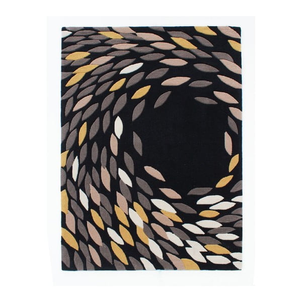 Paklāji Flair paklāji Swirl Black/Gold, 120 x 170 cm