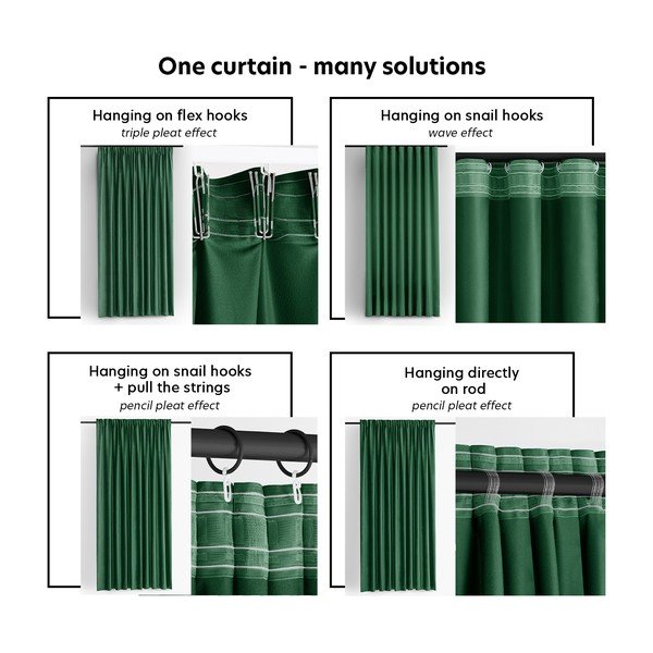 Zaļš samta daļēji gaismu necaurlaidīgs aizkars 200x250 cm Velto – Filumi-image-4