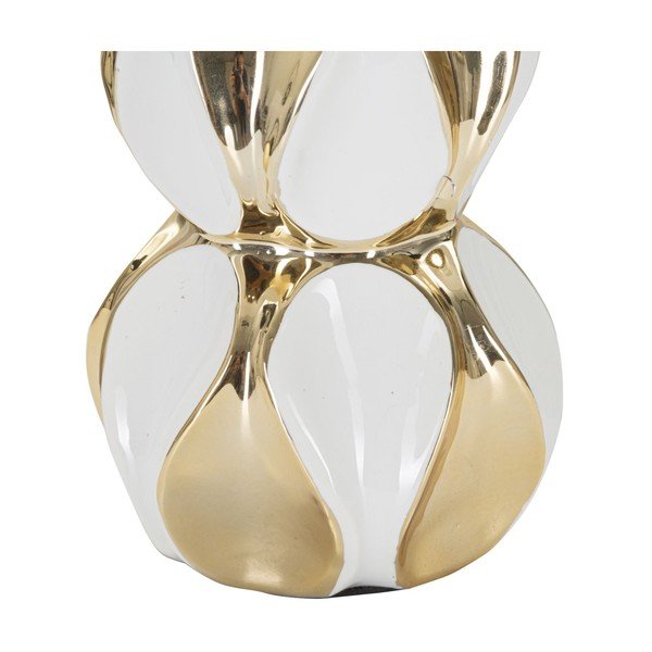 Balta/zelta krāsas keramikas galda lampa ar auduma abažūru (augstums 46 cm) Glam Balls – Mauro Ferretti-image-4